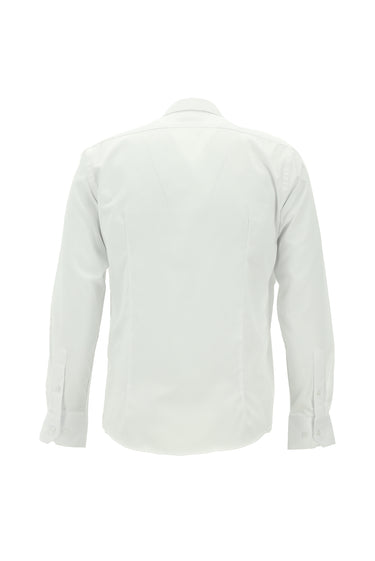 Beyaz Uzun Kol Slim Fit Dar Kesim Klasik Non Iron Saten Pamuklu Kolay Ütülenebilir Gömlek