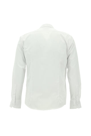 Beyaz Uzun Kol Slim Fit Dar Kesim Klasik Non Iron Saten Pamuklu Gömlek