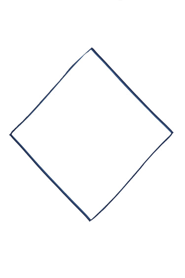 Beyaz-Lacivert Düz Mendil