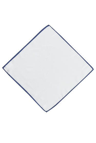 Beyaz-Lacivert Düz Mendil