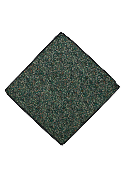 Dark Green Patterned Handkerchief
