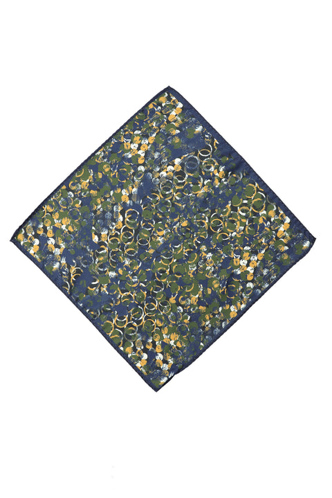 Dark Navy Patterned Handkerchief