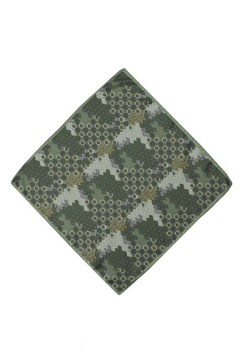 Dark Green Patterned Handkerchief