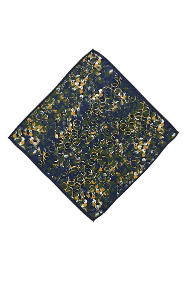 Koyu Lacivert Desenli Mendil