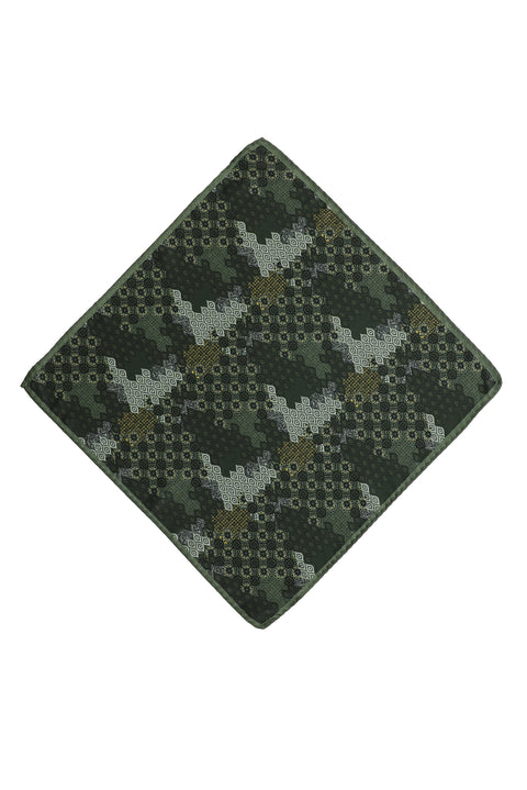 Dark Green Patterned Handkerchief