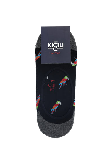 Siyah 2'li Pamuklu Desenli Loafer Çorap Seti