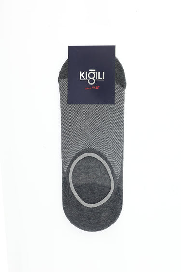 Bulut Gri Melanj 2'li Pamuklu Desenli Loafer Çorap Seti