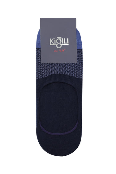 Orta Lacivert 2'li Pamuklu Desenli Loafer Çorap Seti