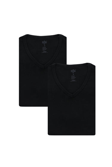 Siyah 2'li Pamuk V Yaka Atlet Seti