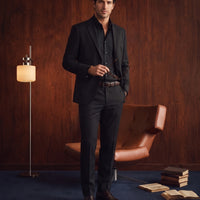 Siyah 7 Drop Slim Fit Dar Kesim Takım Elbise