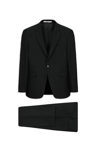 Siyah 7 Drop Slim Fit Dar Kesim Desenli Takım Elbise