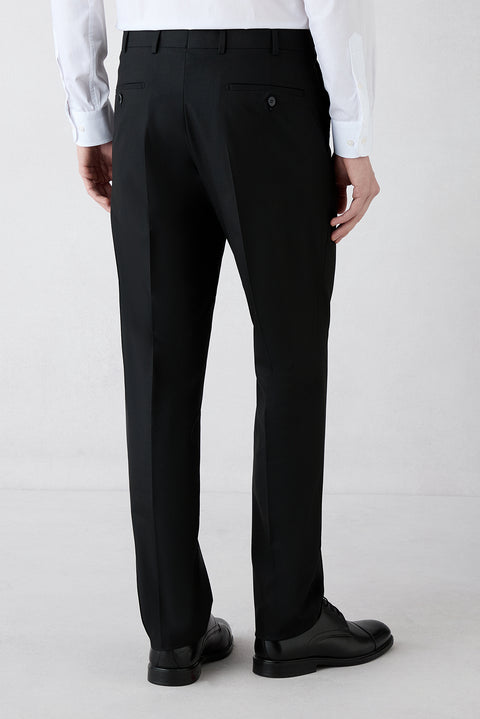 Siyah 8 Drop Long Slim Fit Uzun Dar Kesim Mono Yaka Takım Elbise