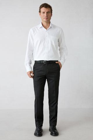 Siyah 7 Drop Slim Fit Dar Kesim Çizgili Sivri Yaka Kruvaze Takım Elbise