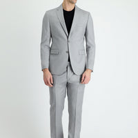 Açık Gri 7 Drop Slim Fit Dar Kesim Yün Takım Elbise