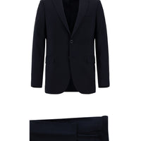 Siyah Lacivert 8 Drop Long Slim Fit Uzun Dar Kesim Takım Elbise