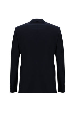 Siyah Lacivert 8 Drop Long Slim Fit Uzun Dar Kesim Takım Elbise