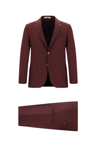 Açık Bordo 7 Drop Slim Fit Dar Kesim Takım Elbise