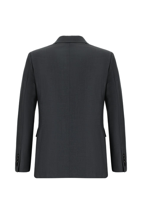 Koyu Füme 7 Drop Slim Fit Dar Kesim Kruvaze Takım Elbise
