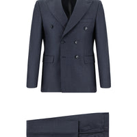 Açık Antrasit Slim Fit Dar Kesim Kruvaze Takım Elbise