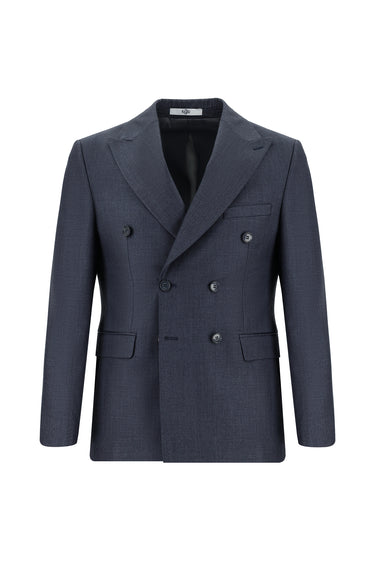 Açık Antrasit Slim Fit Dar Kesim Kruvaze Takım Elbise