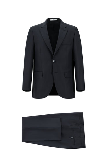 Koyu Lacivert Slim Fit Dar Kesim Klasik Takım Elbise