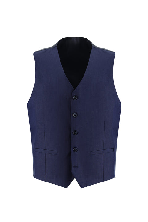 Medium Navy 7 Drop Super Slim Fit Extra Narrow Cut Suit with Vest