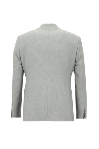 Orta Gri 7 Drop Slim Fit Dar Kesim Beli Lastikli İpli Desenli Takım Elbise