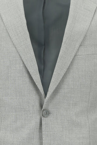 Orta Gri 7 Drop Slim Fit Dar Kesim Beli Lastikli İpli Desenli Takım Elbise