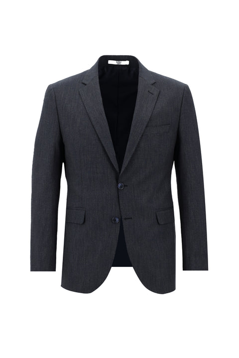 Koyu Lacivert 7 Drop Slim Fit Dar Kesim Beli Lastikli İpli Desenli Takım Elbise