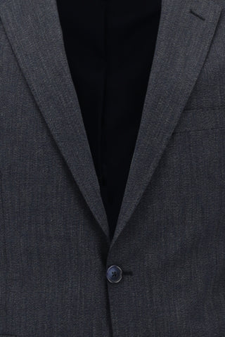 Koyu Lacivert 7 Drop Slim Fit Dar Kesim Beli Lastikli İpli Desenli Takım Elbise
