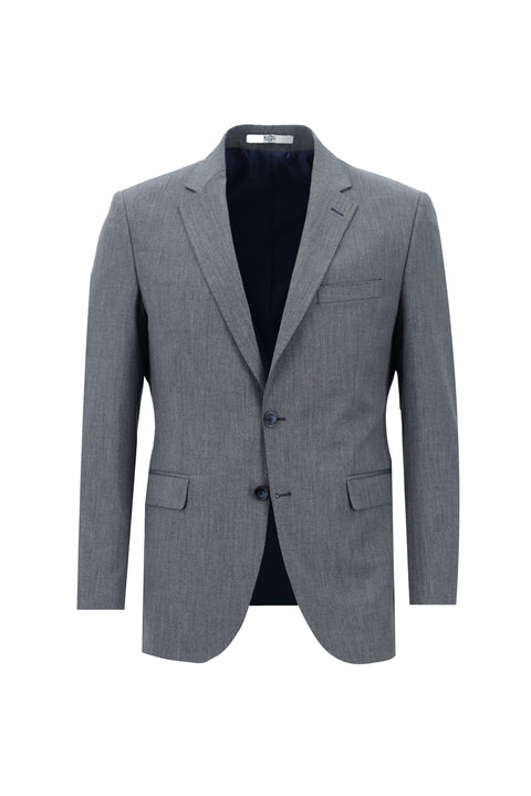 Koyu Mavi 7 Drop Slim Fit Dar Kesim Beli Lastikli İpli Desenli Takım Elbise