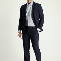 Koyu Lacivert Slim Fit Dar Kesim Klasik Takım Elbise