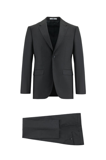 Koyu Antrasit Slim Fit Dar Kesim Klasik Takım Elbise