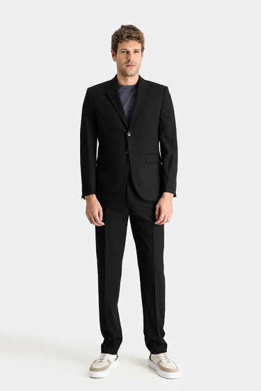 Siyah Regular Fit Süper Esnek Takım Elbise