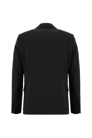 Siyah 8 Drop Long Slim Fit Uzun Dar Kesim Takım Elbise