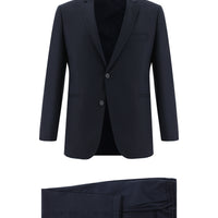 Koyu Lacivert Slim Fit Dar Kesim Beli Lastikli İpli Takım Elbise