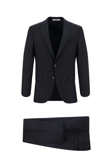 Koyu Lacivert Slim Fit Dar Kesim Klasik Takım Elbise