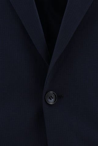 Koyu Lacivert 7 Drop Super Slim Fit Eksra Dar Kesim Desenli Takım Elbise