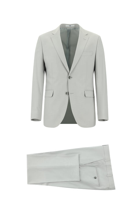 Açık Gri 7 Drop Slim Fit Dar Kesim Takım Elbise