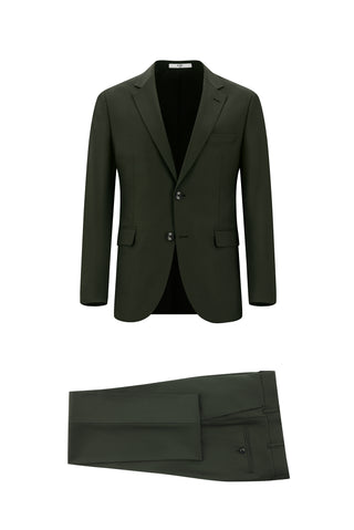Koyu Haki 7 Drop Slim Fit Dar Kesim Takım Elbise