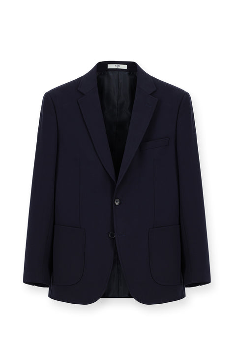 Koyu Lacivert 7 Drop Slim Fit Dar Kesim Beli Lastikli İpli Takım Elbise