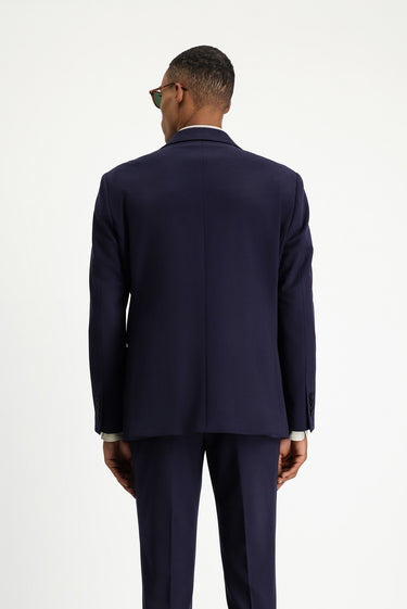 Koyu Lacivert Slim Fit Dar Kesim Beli Lastikli İpli Takım Elbise