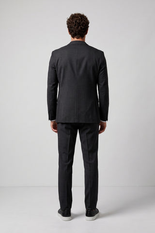 Koyu Füme 7 Drop Super Slim Fit Eksra Dar Kesim Mono Yaka Takım Elbise