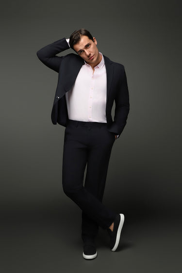 Koyu Lacivert Super Slim Fit Ekstra Dar Kesim Klasik Takım Elbise
