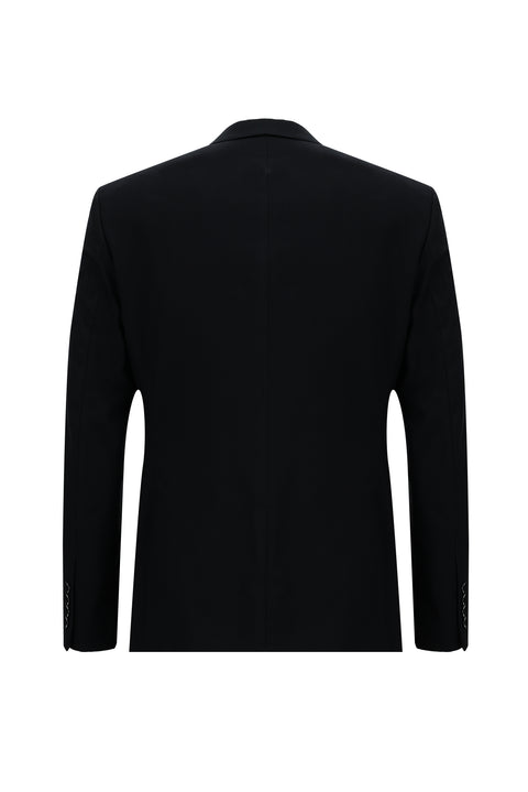 Siyah Lacivert 7 Drop Slim Fit Dar Kesim Kombinli Yelekli Takım Elbise