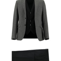 Koyu Antrasit 7 Drop Super Slim Fit Eksra Dar Kesim Kombinli Yelekli Takım Elbise