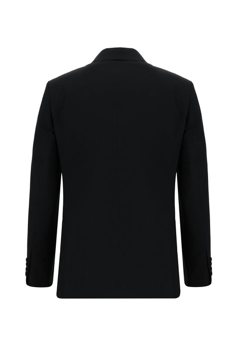 Siyah 7 Drop Slim Fit Dar Kesim Yelekli Takım Elbise