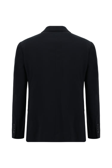 Siyah Lacivert Slim Fit Dar Kesim Klasik Yelekli Takım Elbise