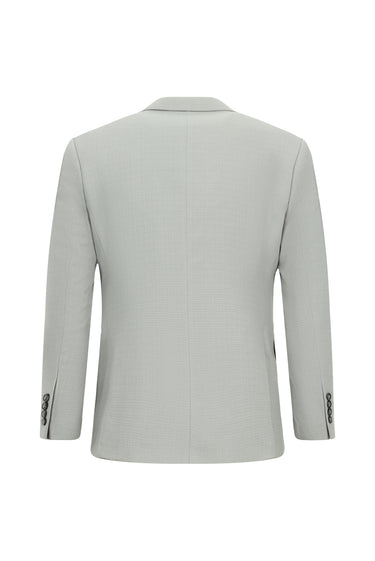 Açık Gri Slim Fit Dar Kesim Yelekli Kombinli Takım Elbise