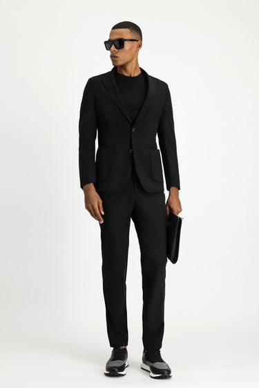 Siyah Techno-Line Super Slim Fit Ekstra Dar Kesim Klasik Takım Elbise